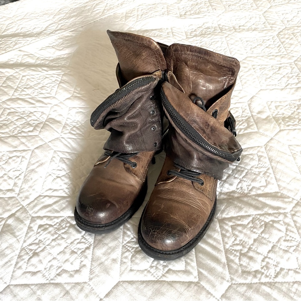 A.S. 98 Simon Scully Limited Edition Zipper Free People Combat Boots 40
